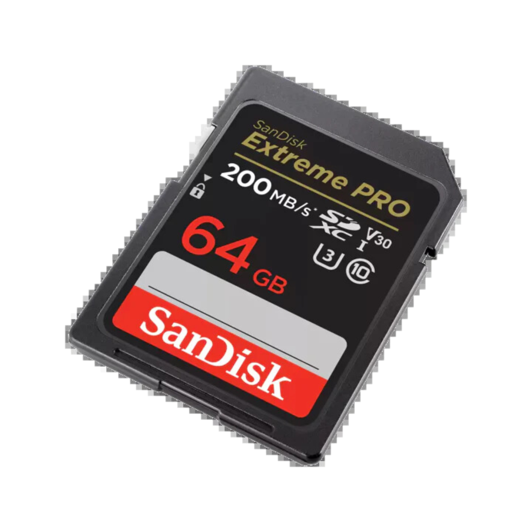 SanDisk Extreme Pro SDXC, SDXXU 64GB V30, UHS-I, 200MB R, 90MB/s W Memory Card