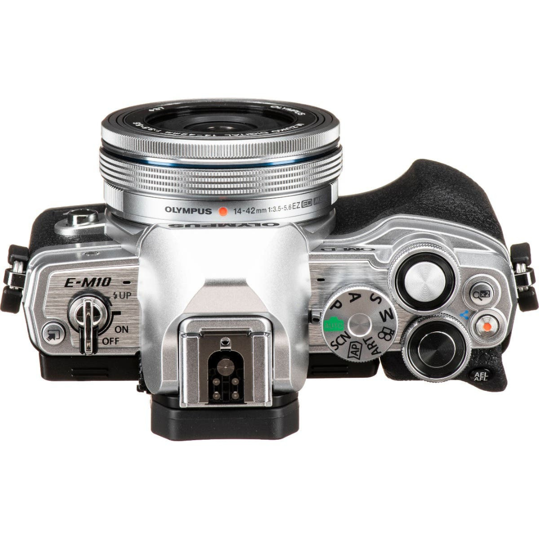 Olympus OM-D E-M10 Mark IV Mirrorless Camera with 14-42mm Lens (Silver)