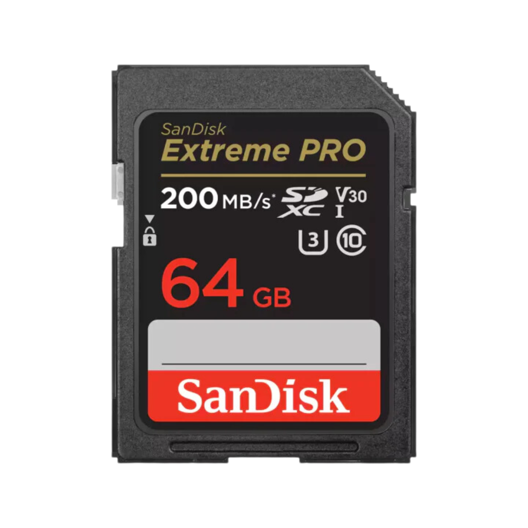 SanDisk Extreme Pro SDXC, SDXXU 64GB V30, UHS-I, 200MB R, 90MB/s W Memory Card