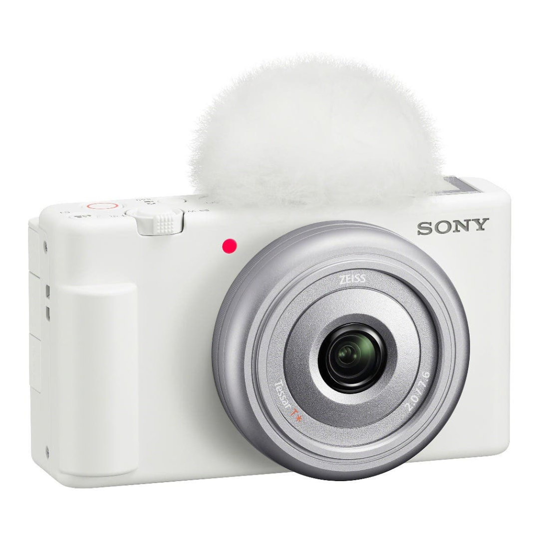Sony ZV1F Vlogging Camera 20mm Lens and Directional Mic (White)
