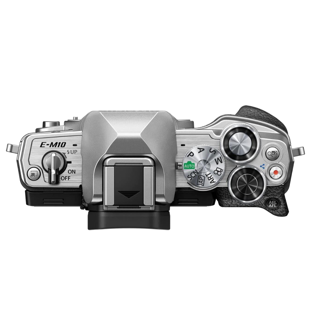 Olympus OM-D E-M10 Mark IV Mirrorless Compact Pro Camera Body Silver